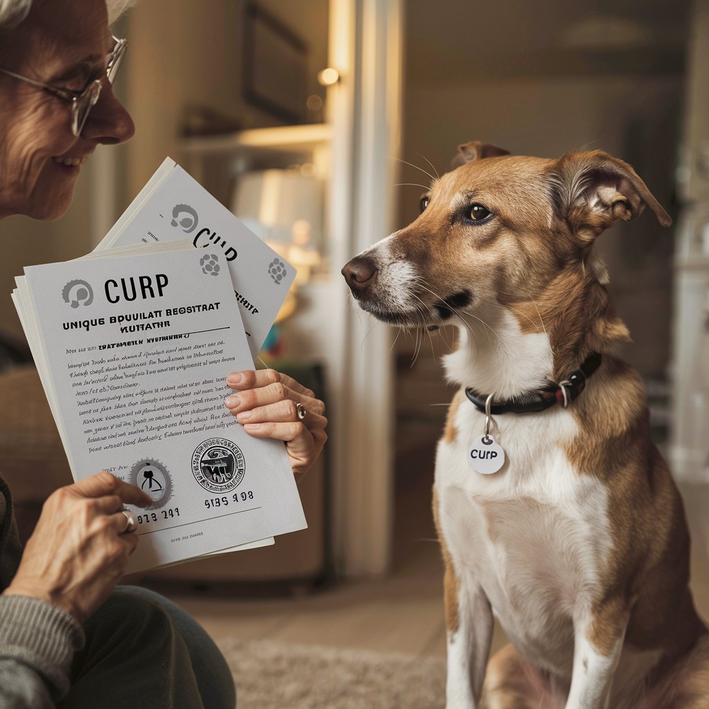 Una persona mostrando la CURP de su perro