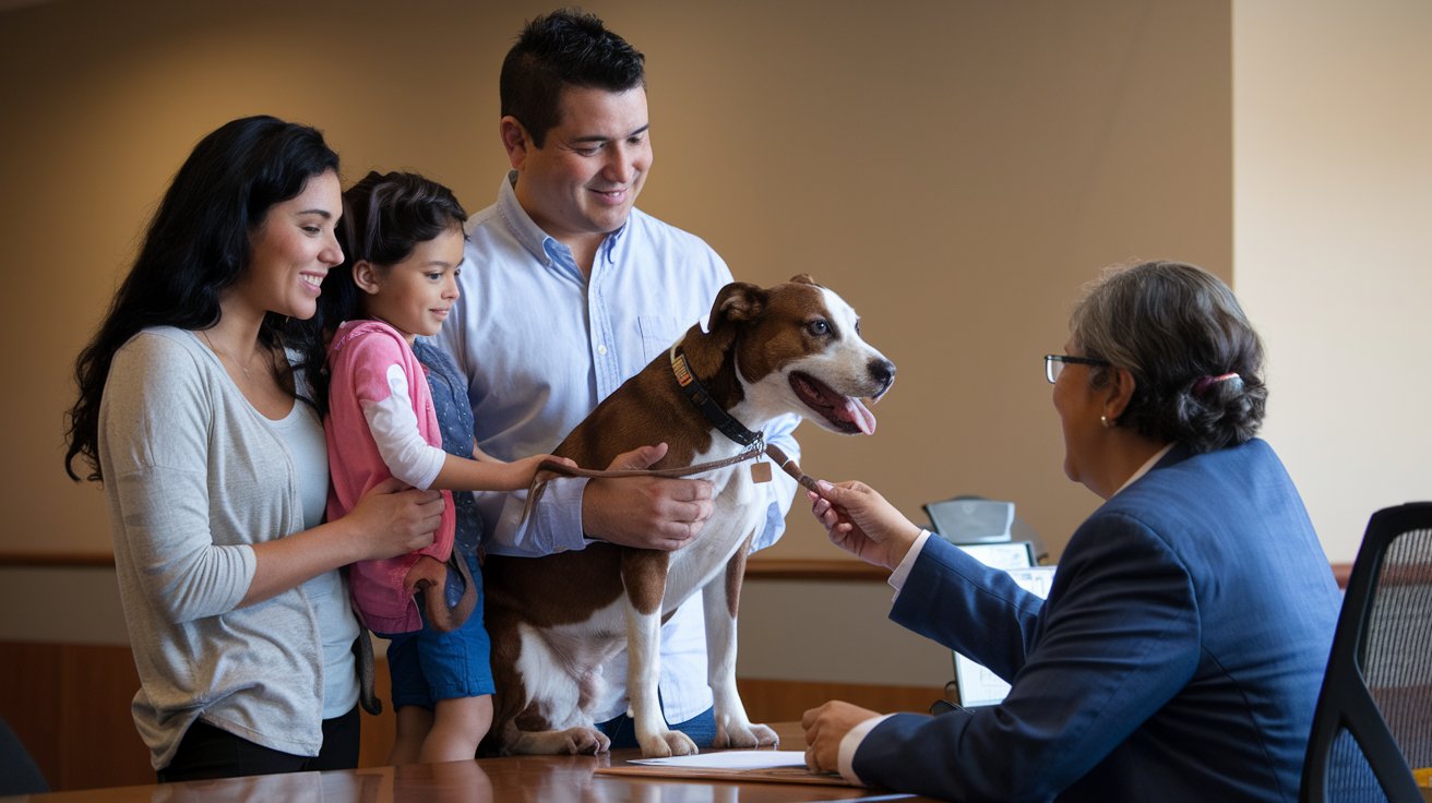 familia tramitando el registro la curp de su perro