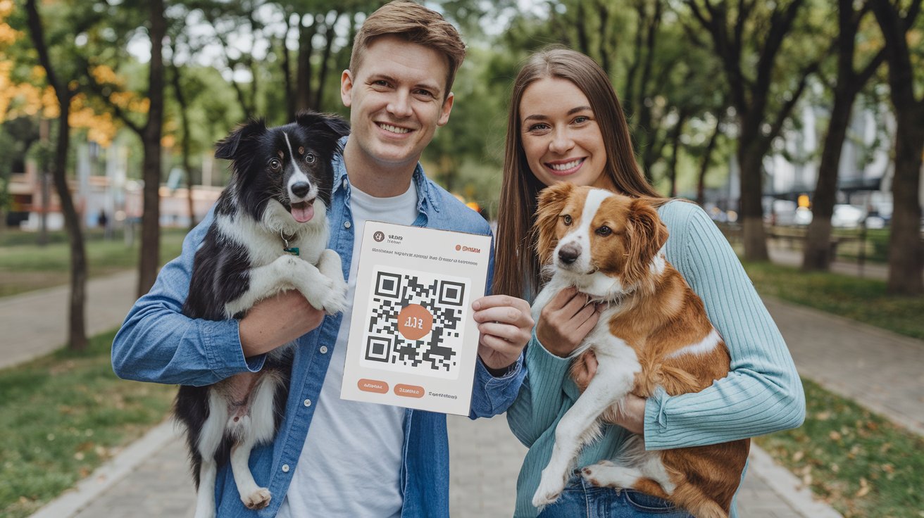 imagen de una familia tramitando la curp perros